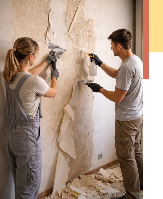 Снятие старых обоев в Кашире от 5467 руб. под ключ недорого | ОТДЕЛОЧНИК-Кшр