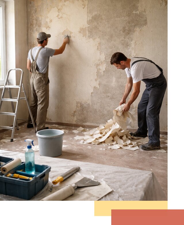 Снятие старых обоев в Кашире быстро и качественно