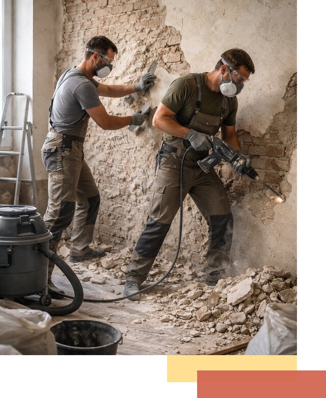 Демонтаж штукатурки со стен в Кашире быстро и аккуратно