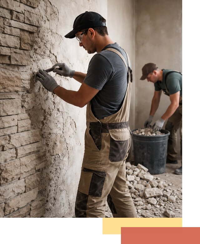 Демонтаж декоративного камня в Кашире профессионально и безопасно