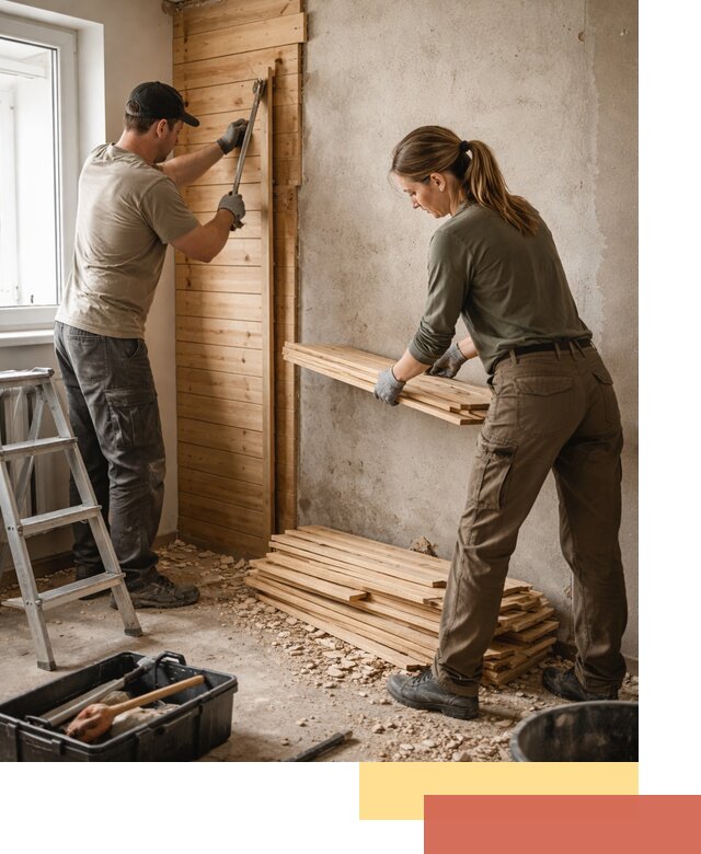 Демонтаж вагонки со стен в Кашире — профессиональный демонтаж