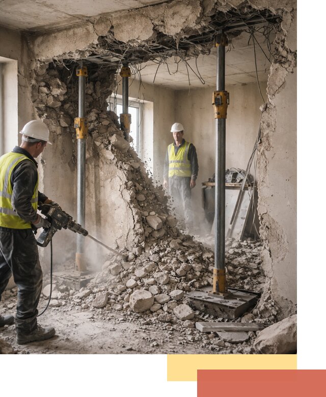 Снос несущих стен в Кашире с гарантией безопасности и качества