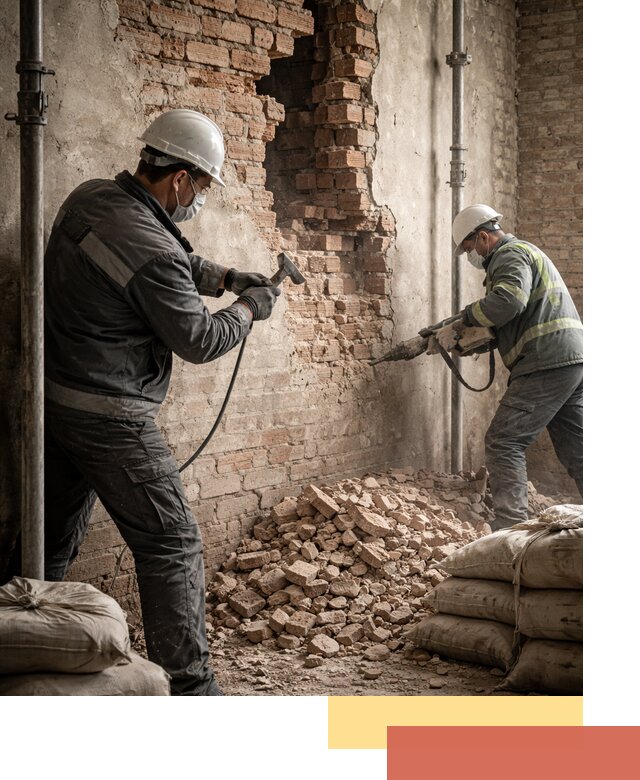 Демонтаж кирпичных стен в Кашире быстро и безопасно