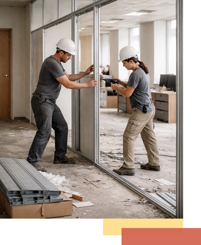 Демонтаж алюминиевых перегородок в Кашире быстро и аккуратно