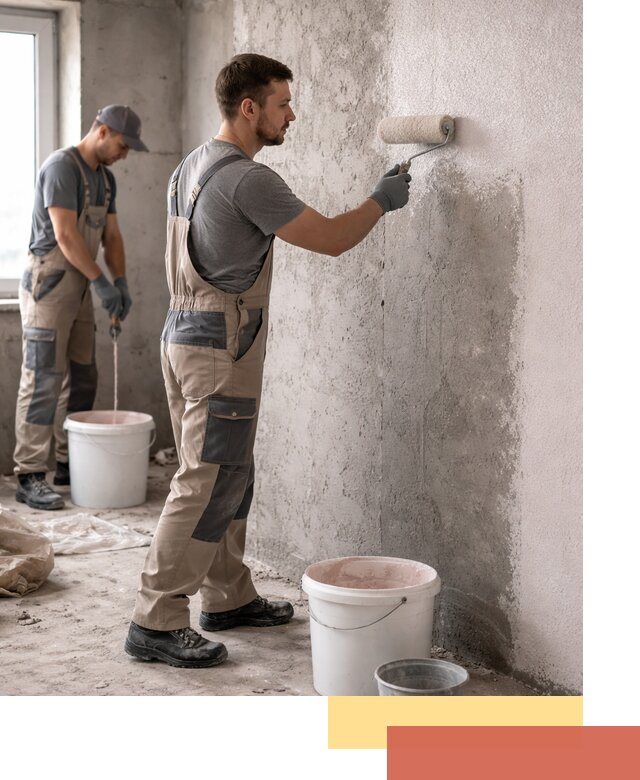 Нанесение бетоноконтакта на стены в Кашире для последующей отделки