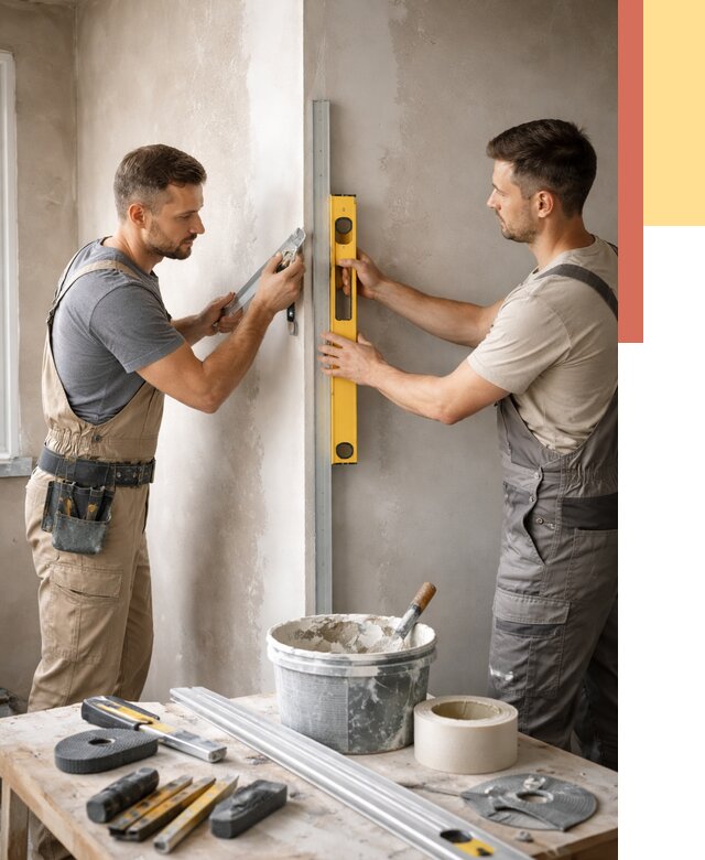 Выведение углов стен в Кашире от 1927 руб. быстро и недорого | ОТДЕЛОЧНИК-Кшр