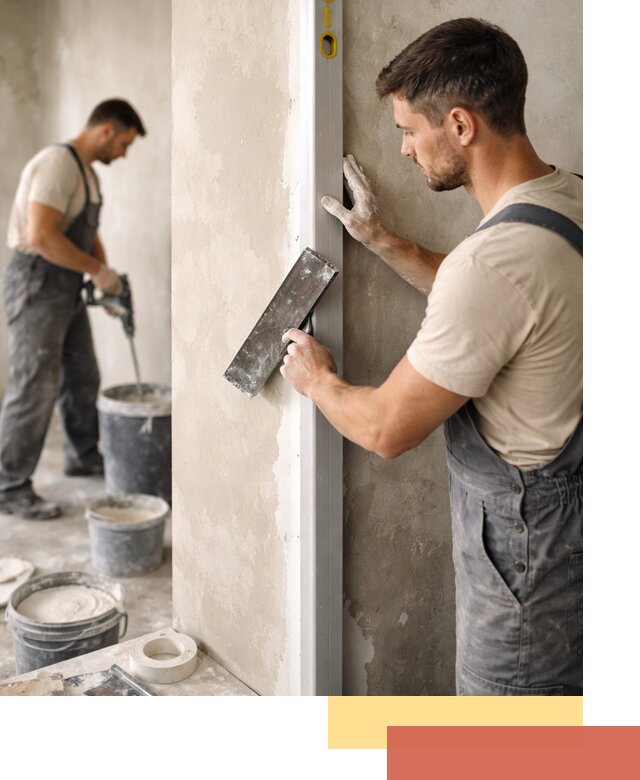 Выведение углов стен в Кашире: монтаж и оштукатуривание