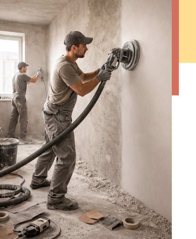 Шлифовка стен в Кашире от 1250 руб/м2 — быстро и недорого | ОТДЕЛОЧНИК-Кшр