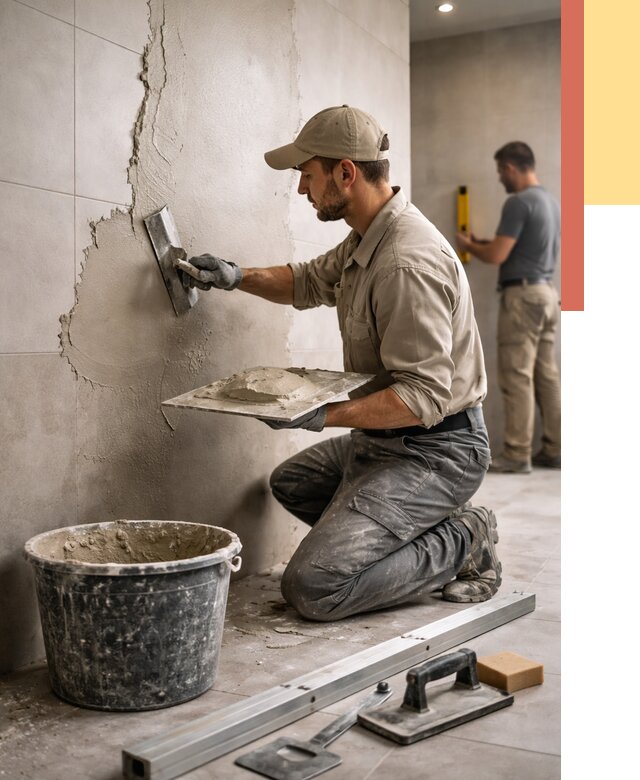 Штукатурка стен в ванной в Кашире от 4686 руб./м² — выравнивание под ключ | ОТДЕЛОЧНИК-Кшр