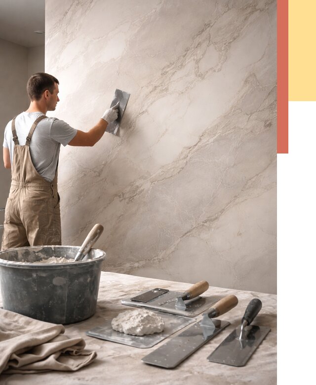 Декоративная штукатурка под мрамор в Кашире от 2916 руб./м² — быстро и недорого | ОТДЕЛОЧНИК-Кшр