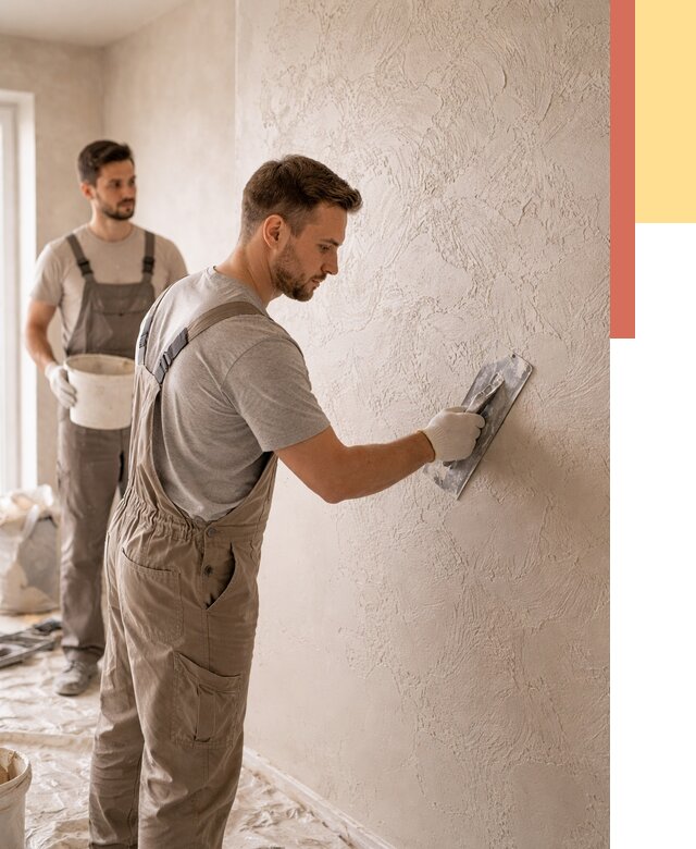 Фактурная штукатурка стен в Кашире от 4374 руб./м² — заказать под ключ | ОТДЕЛОЧНИК-Кшр