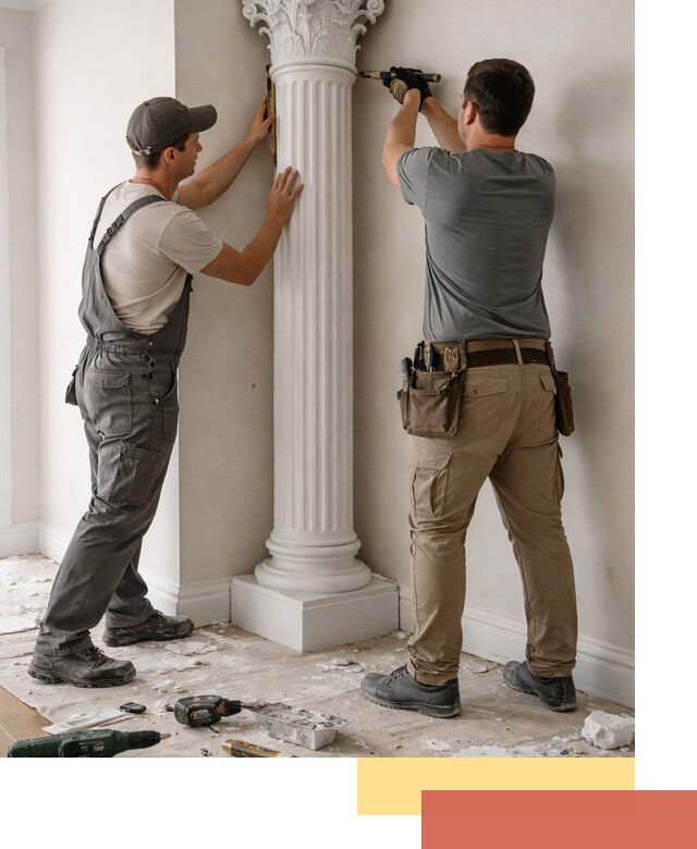 Установка декоративных колонн в Кашире под ключ