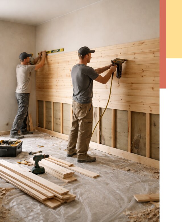 Монтаж деревянной вагонки на стены в Кашире от 7811 руб. | Услуги монтажа вагонки | ОТДЕЛОЧНИК-Кшр