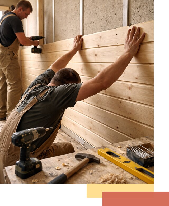 Монтаж деревянной вагонки на стены в Кашире быстро и качественно