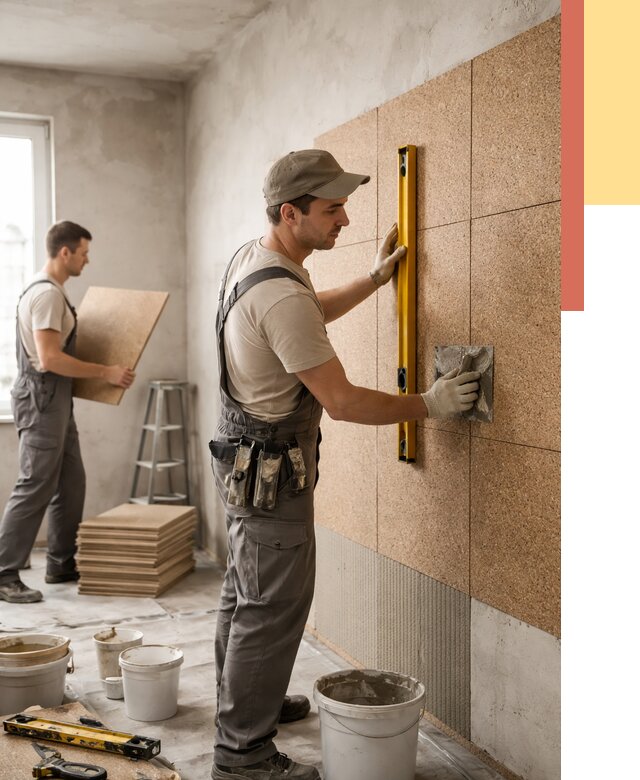 Монтаж пробковых панелей на стены в Кашире от 3645 руб. — ОТДЕЛОЧНИК-Кшр