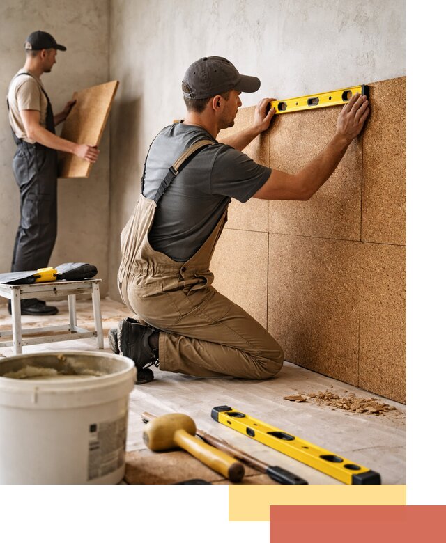 Монтаж пробковых панелей на стены в Кашире быстро и качественно