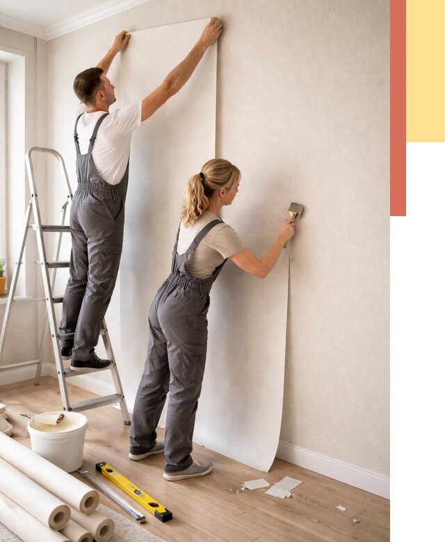 Поклейка флизелиновых обоев в Кашире от 6248 руб. | Быстро и недорого — ОТДЕЛОЧНИК-Кшр