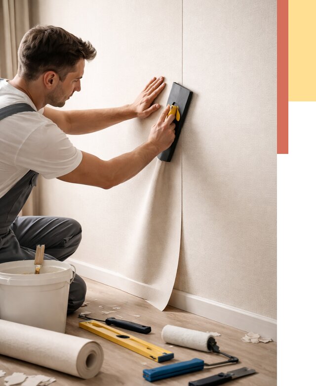 Поклейка виниловых обоев в Кашире от 4686 руб. | Быстро и недорого — ОТДЕЛОЧНИК-Кшр