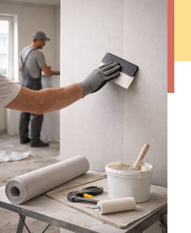 Поклейка обоев под покраску в Кашире от 3645 руб. за м2 | ОТДЕЛОЧНИК-Кшр