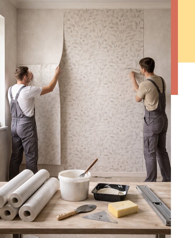 Поклейка обоев с подбором рисунка в Кашире от 3645 руб. | ОТДЕЛОЧНИК-Кшр - быстро и недорого