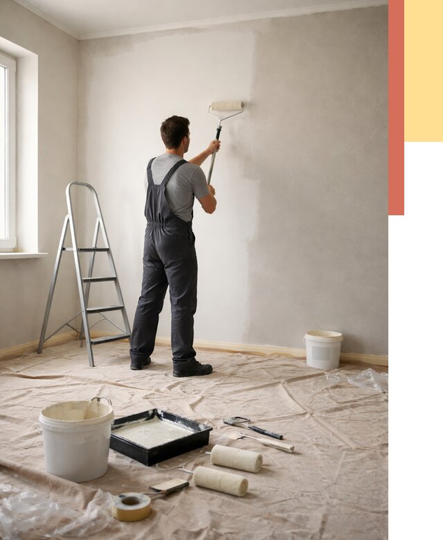 Покраска стен моющейся краской в Кашире от 364 руб./м² — быстро и недорого | ОТДЕЛОЧНИК-Кшр