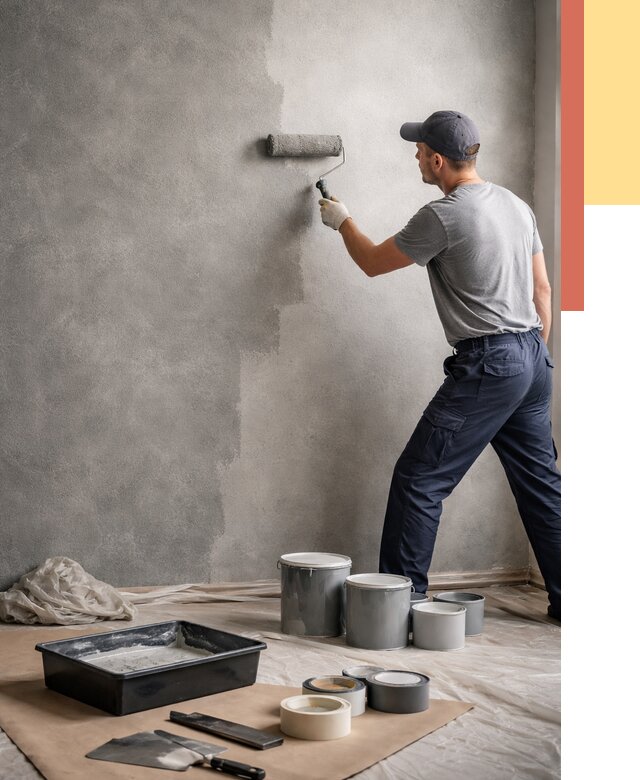 Покраска стен под бетон в Кашире от 677 руб. за м2 — быстро и недорого | ОТДЕЛОЧНИК-Кшр