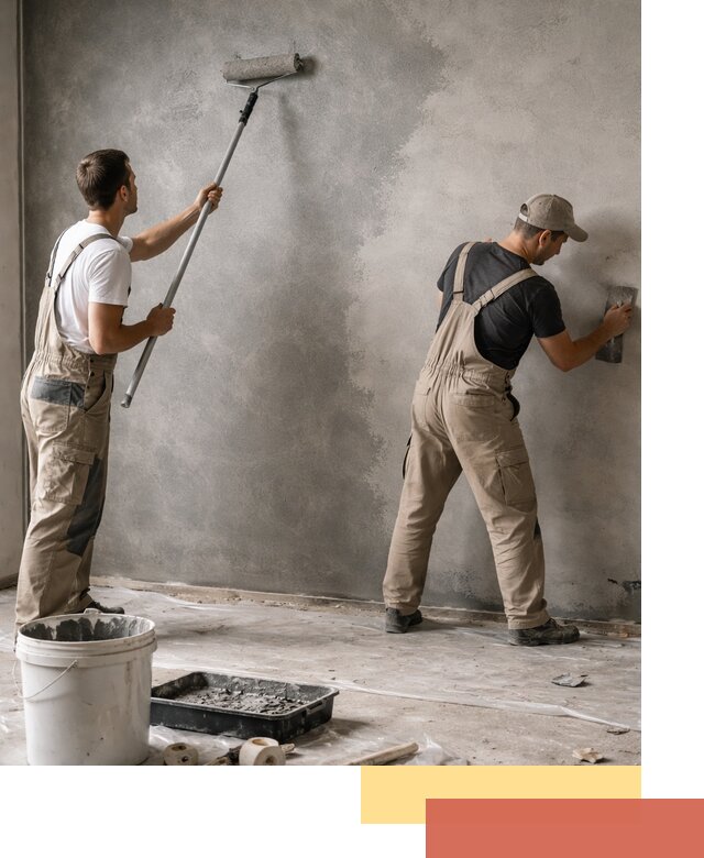 Покраска стен под бетон в Кашире профессионально и недорого