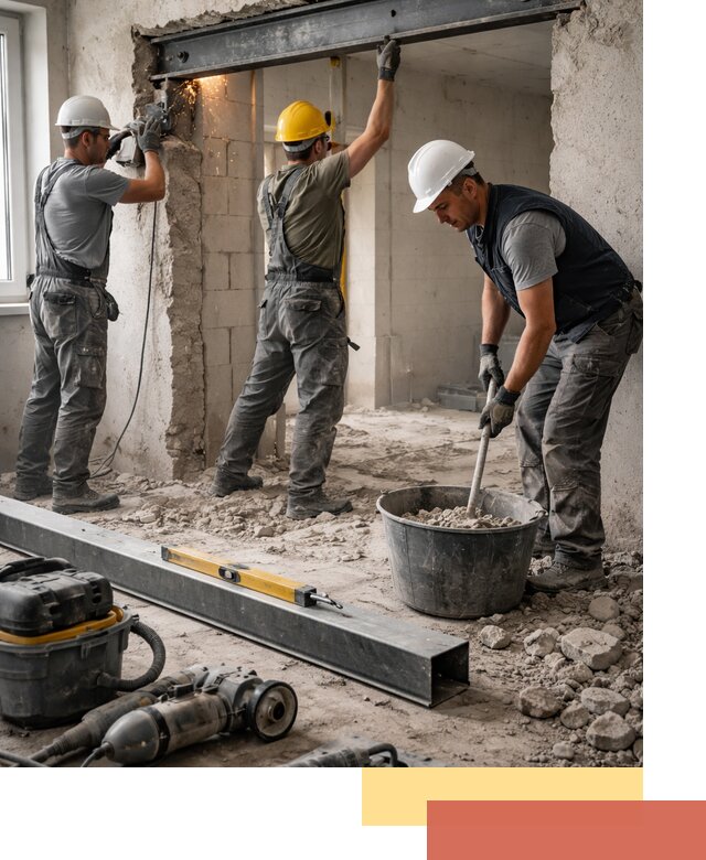 Создание проемов в стенах и несущих конструкциях в Кашире