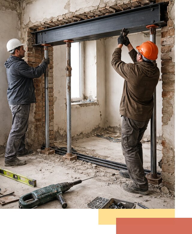 Усиление проема в стене в Кашире для расширения и безопасности