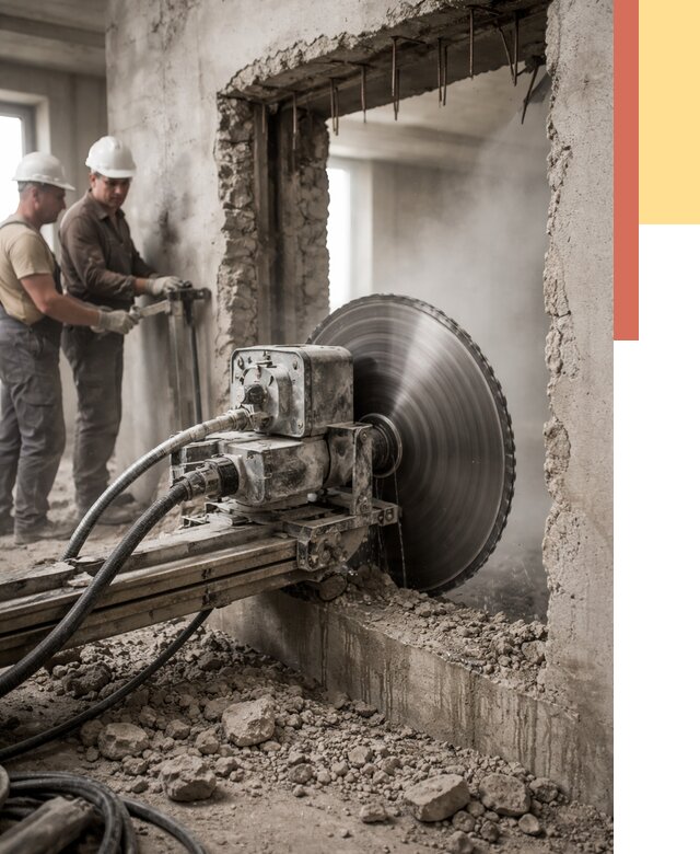 Алмазная резка проемов в Кашире от 4686 руб. быстро и недорого | ОТДЕЛОЧНИК-Кшр