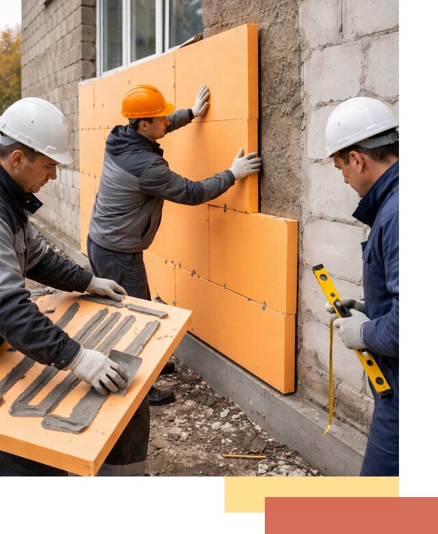 Утепление фасада пеноплексом под ключ в Кашире