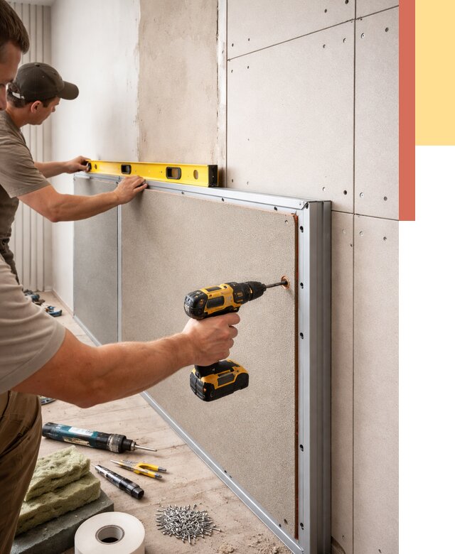 Шумоизоляция стен панелями ЗИПС в Кашире от 2291 руб./м² под ключ | ОТДЕЛОЧНИК-Кшр