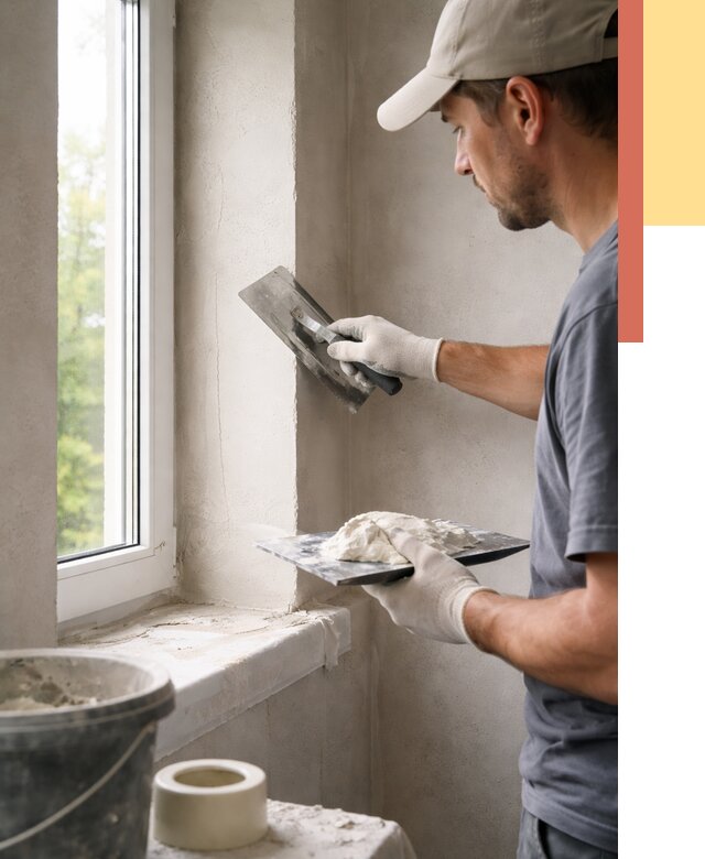 Штукатурка откосов в Кашире от 4686 руб/м² — услуги и выравнивание под ключ | ОТДЕЛОЧНИК-Кшр