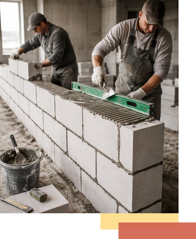 Кладка перегородок из газобетона в Кашире быстро и качественно