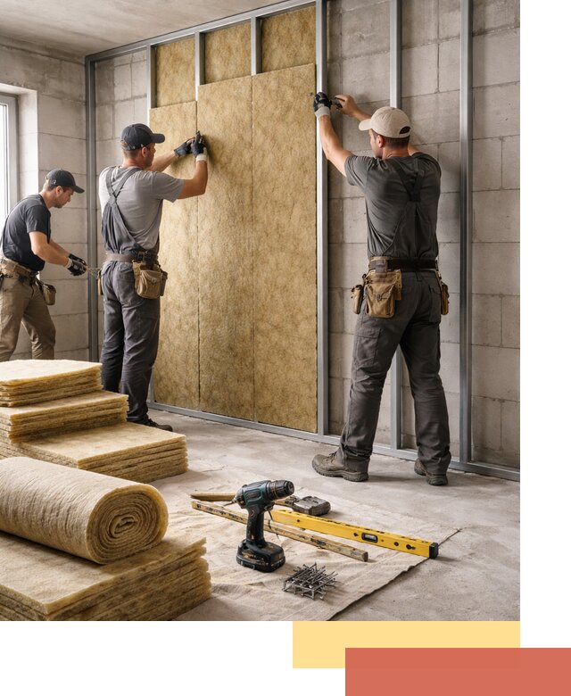 Шумоизоляция перегородок из блоков в Кашире — монтаж и защита шумоизоляцией