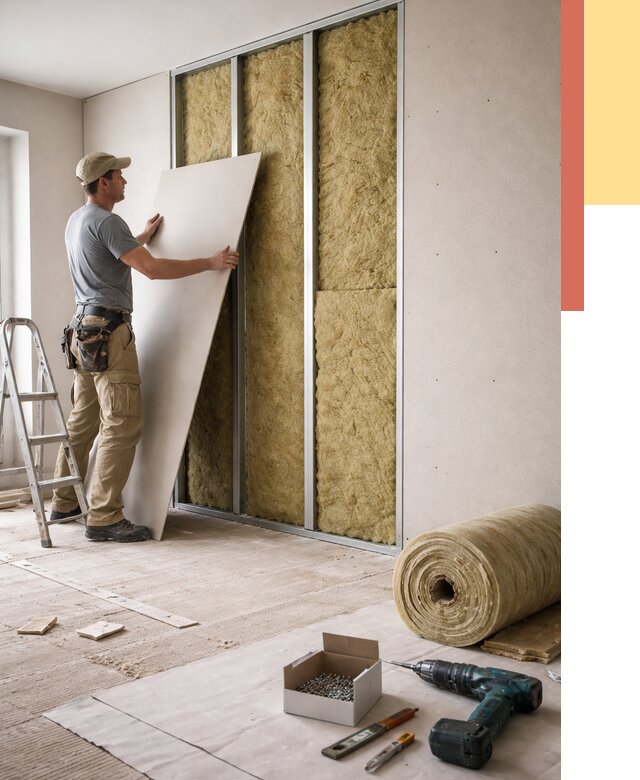 Перегородка из гипсокартона с шумоизоляцией в Кашире от 3249 руб. | ОТДЕЛОЧНИК-Кшр