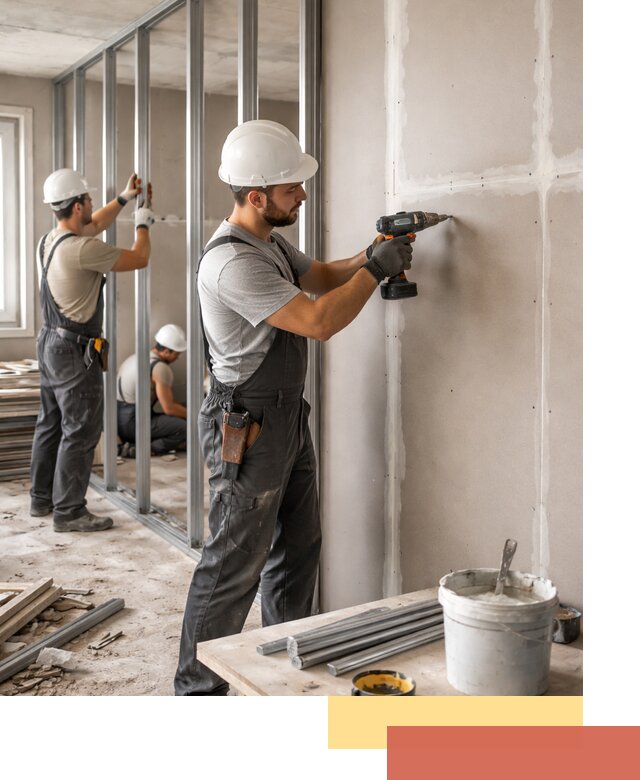 Перегородки из огнестойкого гипсокартона в Кашире под ключ