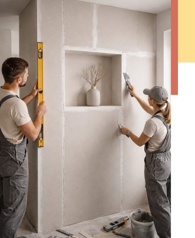 Перегородка из гипсокартона с нишей в Кашире от 3385 руб. под ключ | ОТДЕЛОЧНИК-Кшр