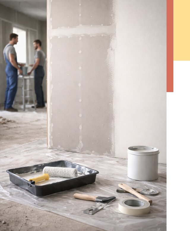 Покраска перегородок из гипсокартона в Кашире от 4686 руб. под ключ | ОТДЕЛОЧНИК-Кшр