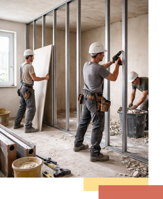 Перенос гипсокартонной перегородки в Кашире профессионально и быстро