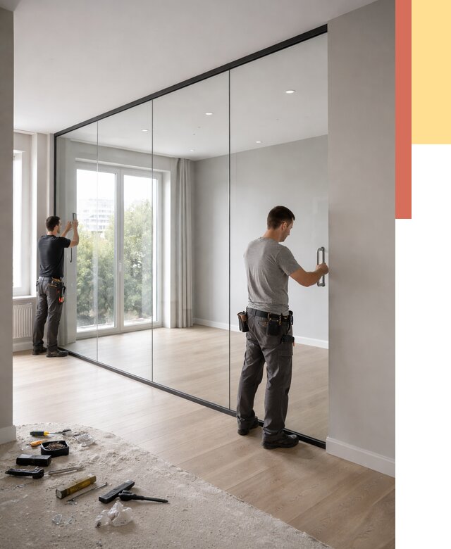 Изготовление стеклянных перегородок в Кашире от 12861 руб. под ключ | ОТДЕЛОЧНИК-Кшр