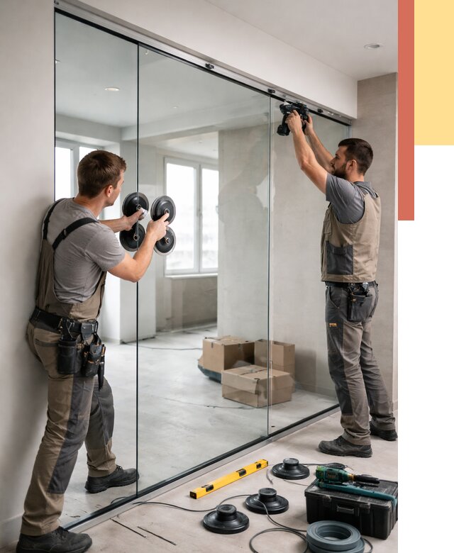 Монтаж стеклянных перегородок в Кашире от 6769 руб. | ОТДЕЛОЧНИК-Кшр