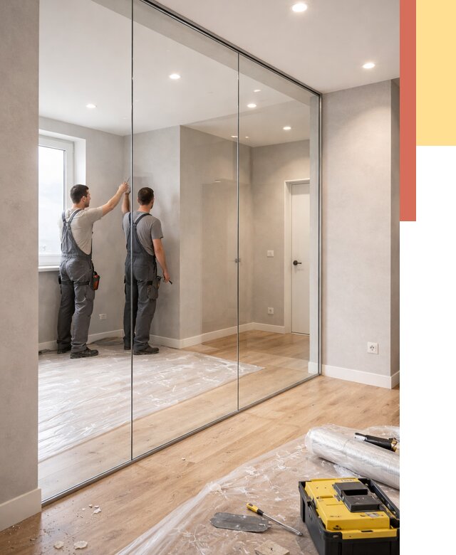 Безрамные стеклянные перегородки в Кашире — монтаж от 9893 руб. | ОТДЕЛОЧНИК-Кшр