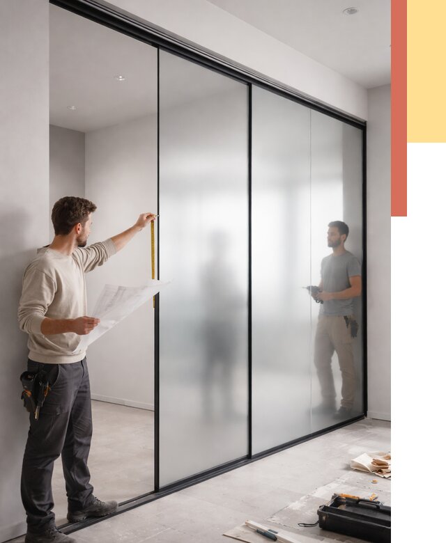 Матовые стеклянные перегородки в Кашире от 8852 руб. — монтаж и установка | ОТДЕЛОЧНИК-Кшр