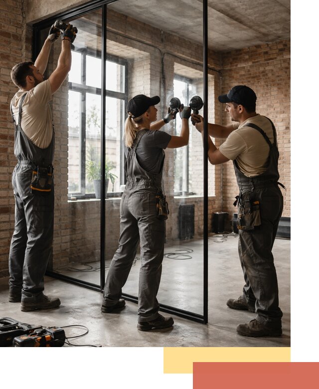 Стеклянные перегородки лофт — изготовление и монтаж в Кашире