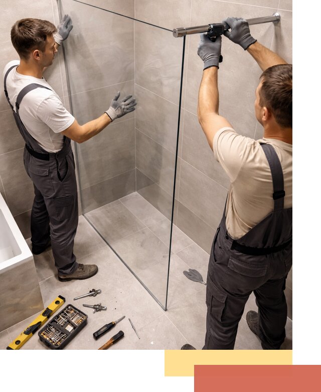 Стеклянные перегородки для душа в Кашире — изготовление и монтаж