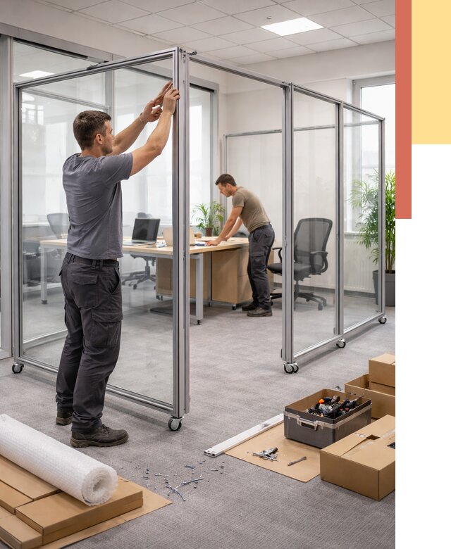 Мобильные офисные перегородки в Кашире от 13018 руб. — установка под ключ | ОТДЕЛОЧНИК-Кшр