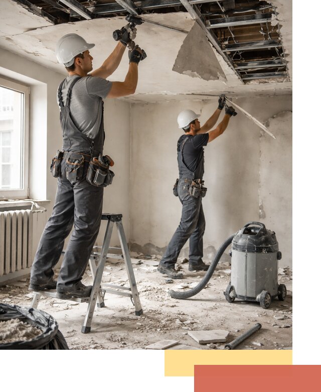 Демонтаж гипсокартонного потолка в Кашире быстро и аккуратно