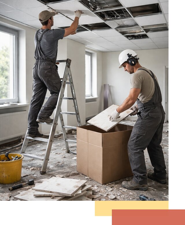 Демонтаж потолочной плитки в Кашире быстро и аккуратно