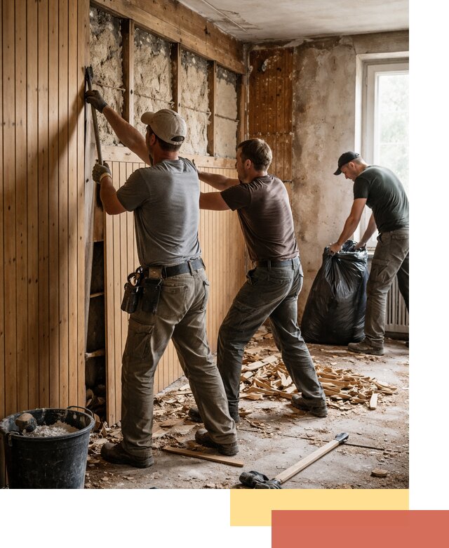 Демонтаж вагонки и вывоз материалов в Кашире